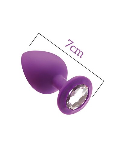 Анальна пробка з кристалом MAI Attraction Toys №47 Purple, довжина 7см, діаметр 2,8 см