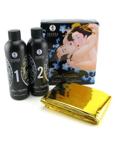 Гель для NURU масажу Shunga Oriental Body-to-Body – Exotic Fruits (2 x 225 мл) плюс простирадло