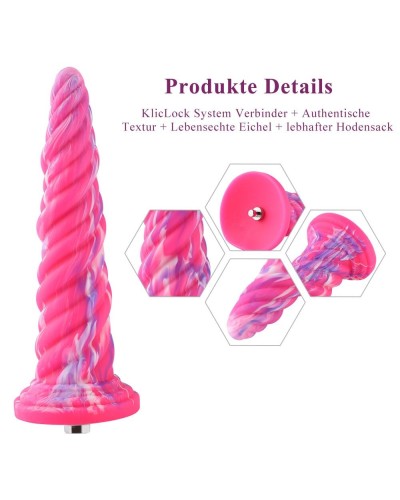 Фантазійний фалоімітатор 10.12″ для секс-машин Hismith Silicone Dildo rose Monster Series, система K