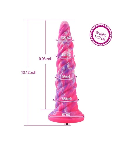 Фантазійний фалоімітатор 10.12″ для секс-машин Hismith Silicone Dildo rose Monster Series, система K