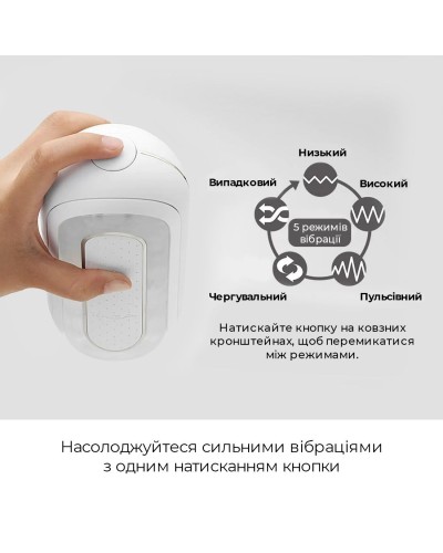 Мастурбатор Tenga Flip Zero Electronic Vibration White, изменяемая интенсивность, раскладной