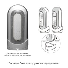Мастурбатор Tenga Flip Zero Electronic Vibration White, змінна інтенсивність, розкладний