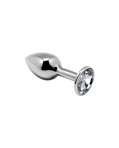 Металева анальна пробка з кристалом Alive Mini Metal Butt Plug White S