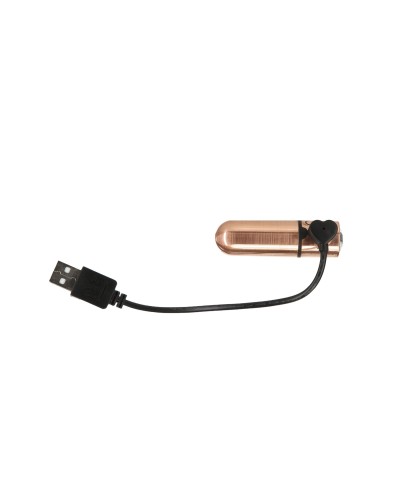 Вибропуля PowerBullet First-Class Bullet 2.5″ with Key Chain Pouch, Rose Gold, 9 режимов вибрации