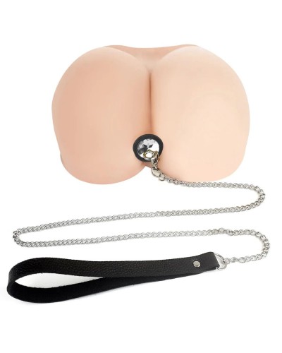 Силиконовая анальная пробка Art of Sex Silicone Anal Plug with Leash size S с поводком Black