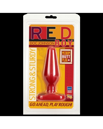 Анальная пробка Doc Johnson Red Boy - Medium 5.5 Inch, макс. диаметр 4см