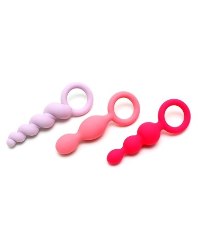 Набор анальных игрушек Satisfyer Plugs colored (set of 3) - Booty Call, макс. диаметр 3 см