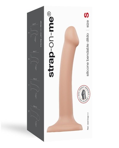 Насадка для страпона Strap-On-Me Dual Density Dildo Flesh S, діаметр 2,7см, двошарова, гнучка