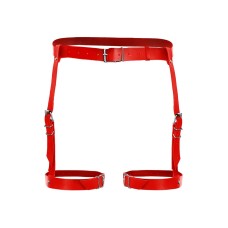 Сексуальні гартери Art of Sex - Gwen із натуральної шкіри, розмір XS-2XL, колір червоний