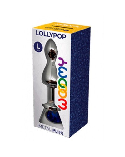 Анальна пробка Wooomy Lollypop Double Ball Metal Plug Blue L