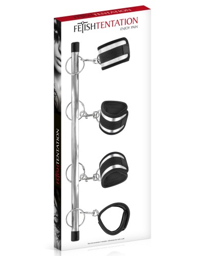 Фиксатор для рук и ног Fetish Tentation Submission bar with 4 cuffs