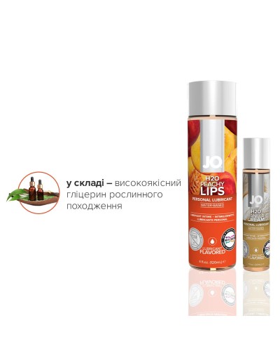 Комплект вкусовых лубрикантов System JO GWP — Peaches & Cream — Peachy Lips 120 мл & H2O Vanilla 30 