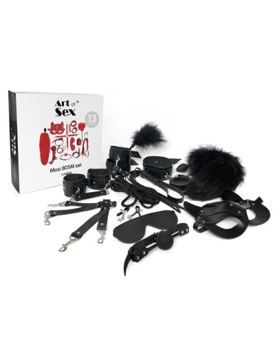 Набор Art of Sex - Maxi BDSM Set Leather, 13 предметов, натуральная кожа, Черный