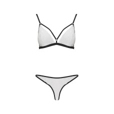 Комплект білизни ORIHIME SET white S/M - Passion: стрепи: ліф і трусики