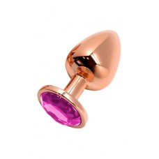 Анальна пробка Wooomy Tralalo Rose Gold Metal Plug MAGENTA M