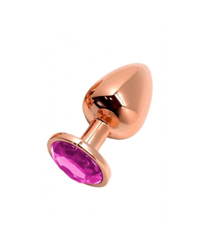 Анальна пробка Wooomy Tralalo Rose Gold Metal Plug MAGENTA M