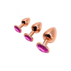 Анальна пробка Wooomy Tralalo Rose Gold Metal Plug MAGENTA M