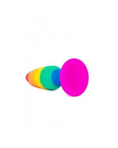 Анальна пробка Wooomy Hiperloo Silicone Rainbow Plug M