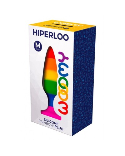 Анальна пробка Wooomy Hiperloo Silicone Rainbow Plug M