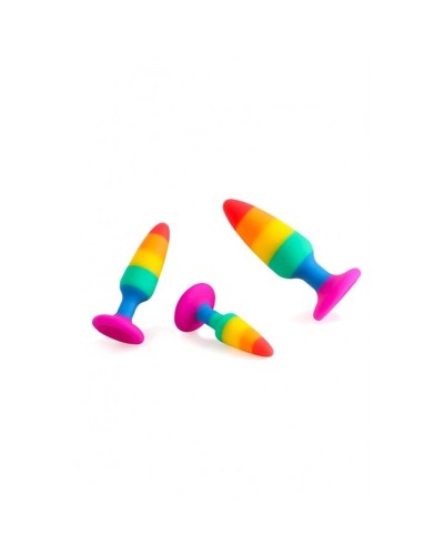 Анальна пробка Wooomy Hiperloo Silicone Rainbow Plug M