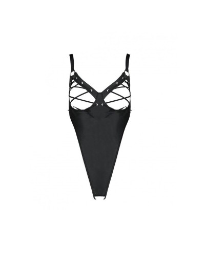 Боді з екошкіри CELINE BODY black S/M — Passion: з доступом, відкритий