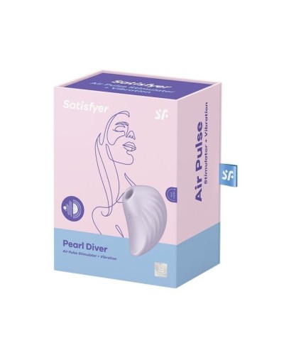 Вакуумный клиторальный стимулятор с вибрацией Satisfyer Pearl Diver Violet