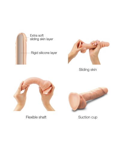 Реалістичний фалоімітатор Strap-On-Me Sliding Skin Realistic Dildo Vanille - XXL, ефект рухливої шкі