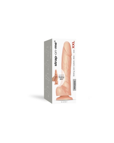 Реалістичний фалоімітатор Strap-On-Me Sliding Skin Realistic Dildo Vanille - XXL, ефект рухливої шкі