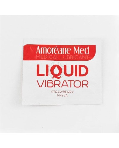 Пробник лубриканта с эффектом вибрации Amoreane Med Liquid Vibrator Strawberry (2 мл)