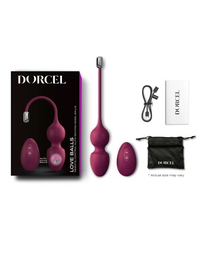 Вагінальні кульки Dorcel LOVE BALLS PLUM, вібрації та рухи внутрішньої кульки, пульт ДК