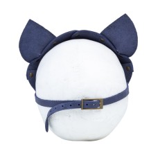 Преміум маска кішечки LOVECRAFT, натуральна шкіра, блакитна, подарункова упаковка