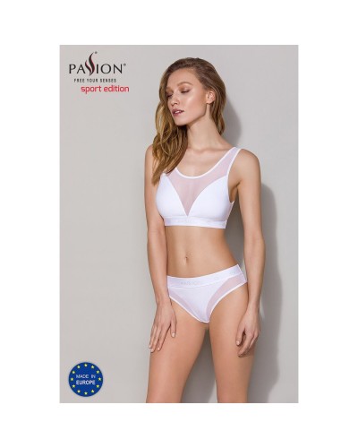 Топ з прозорою вставкою Passion PS002 TOP white, size L