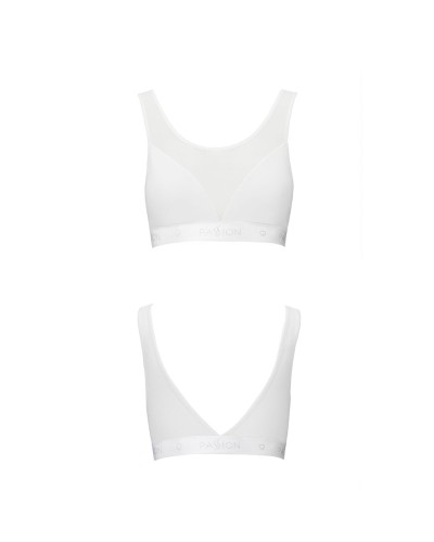 Топ з прозорою вставкою Passion PS002 TOP white, size L