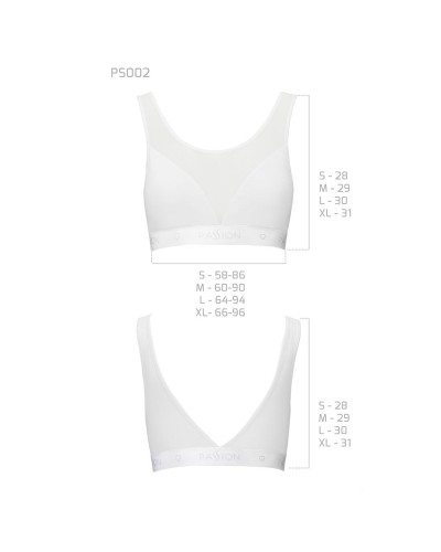 Топ з прозорою вставкою Passion PS002 TOP white, size L