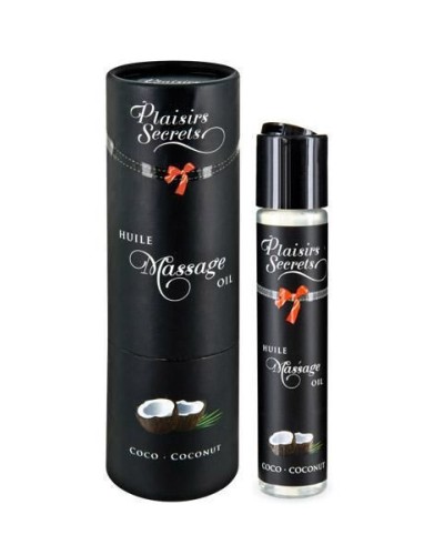 Масажна олія Plaisirs Secrets Coconut (59 мл) з афродизіаками, їстівна, подарункова упаковка