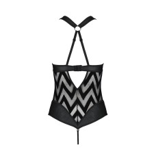 Сітчастий боді з халтером та ритмічним малюнком Hima Body black XXL/XXXL - Passion
