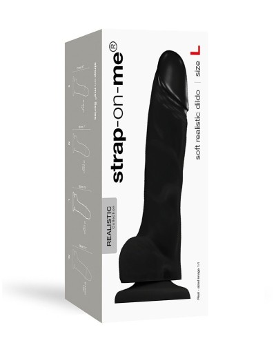 Реалістичний фалоімітатор Strap-On-Me SOFT REALISTIC DILDO Black - Size L