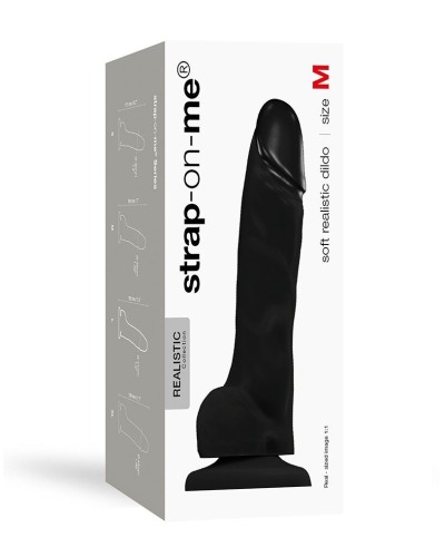 Реалістичний фалоімітатор Strap-On-Me SOFT REALISTIC DILDO Black - Size M