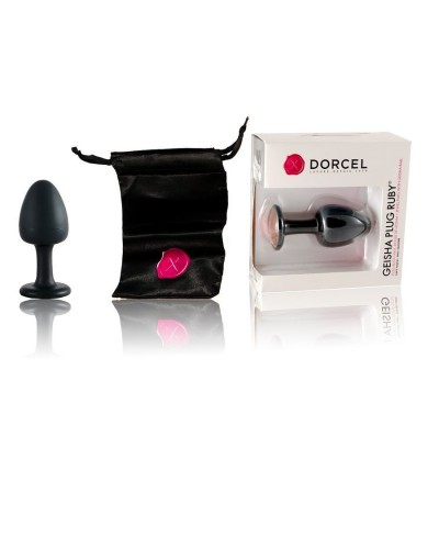 Анальная пробка Dorcel Geisha Plug Ruby L с шариком внутри, создает вибрации, макс. диаметр 4см