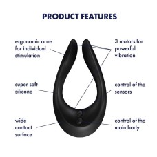 Вібратор для пар Satisfyer Endless Joy Black, 3 незалежні мотори, багатофункціональний