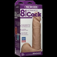 Фалоімітатор Doc Johnson Vac-U-Lock - 8 Inch ULTRASKYN Cock White, діаметр 5,1 см