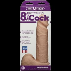 Фалоімітатор Doc Johnson Vac-U-Lock - 8 Inch ULTRASKYN Cock White, діаметр 5,1 см