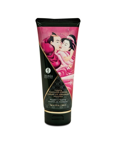 Їстівний масажний крем Shunga Kissable Massage Cream – Raspberry Feeling (200 мл)