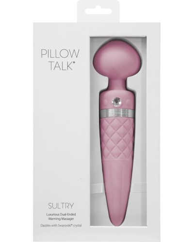 Вибромассажер 2-в-1 PILLOW TALK - Sultry Pink, классический массажер и вибратор с ротацией, подогрев