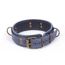 Преміум нашийник LOVECRAFT розмір S блакитний, натуральна шкіра, в подарунковій упаковці