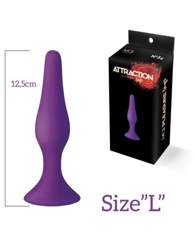 Анальна пробка з присоскою MAI Attraction Toys №34 Purple, довжина 12,5см, діаметр 3,2 см