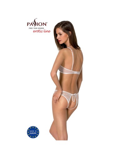 Комплект: бра, трусики з ажурним декором та відкритим кроком Ursula Set white XXL/XXXL — Passion