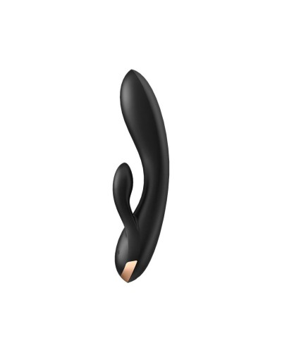 Смарт вибратор-кролик с двойным отростком Satisfyer Double Flex Black