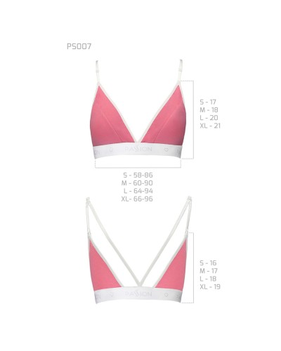 Спортивний топ з подвійними бретелями Passion PS007 TOP pink, size M