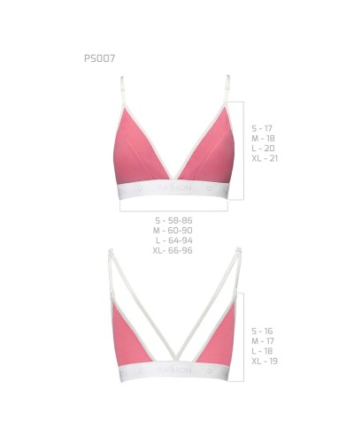 Спортивний топ з подвійними бретелями Passion PS007 TOP pink, size XL